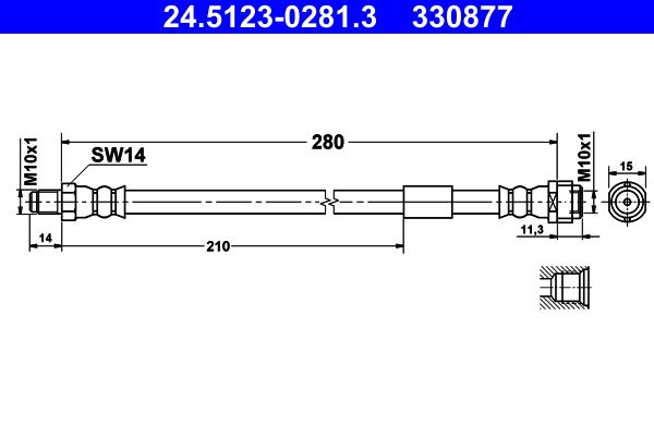 ATE Brake Hose 24.5123-0281.3