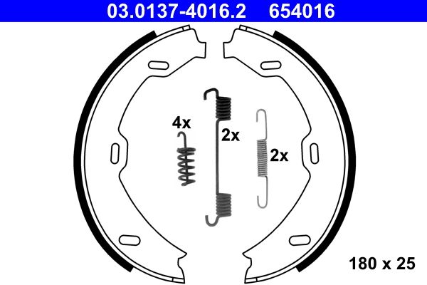 ATE Brake Shoe Set, parking brake 03.0137-4016.2