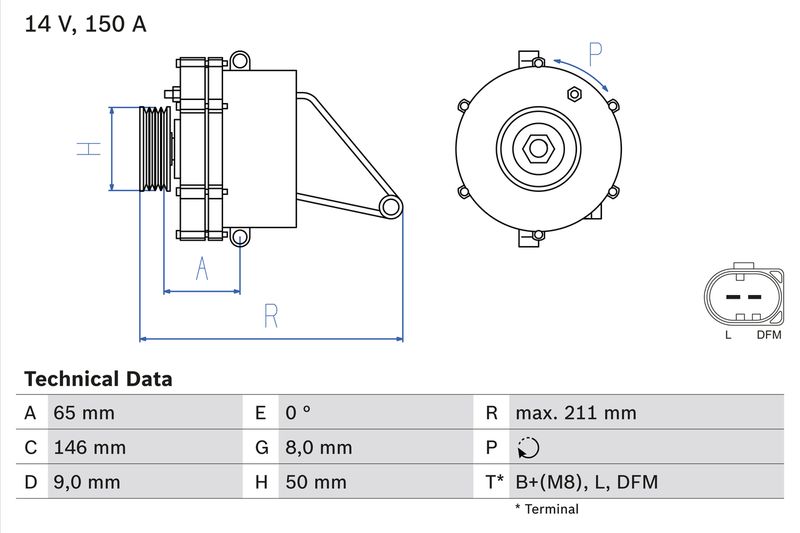 BOSCH Alternator 0 986 041 760