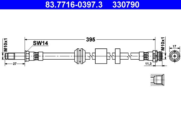 ATE Brake Hose 83.7716-0397.3