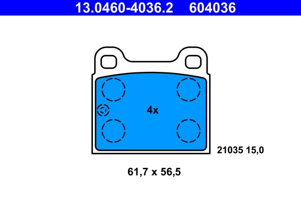 ATE Brake Pad Set, disc brake 13.0460-4036.2