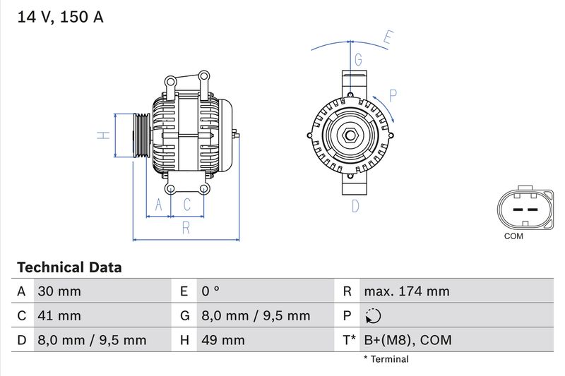 BOSCH Alternator 0 986 046 270