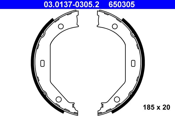 ATE Brake Shoe Set, parking brake 03.0137-0305.2