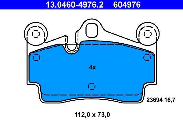 ATE Brake Pad Set, disc brake 13.0460-4976.2