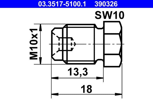 ATE Screw Plug, brake master cylinder 03.3517-5100.1