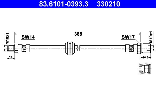 ATE Brake Hose 83.6101-0393.3