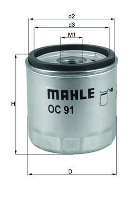 MAHLE Oil Filter OC 91D1