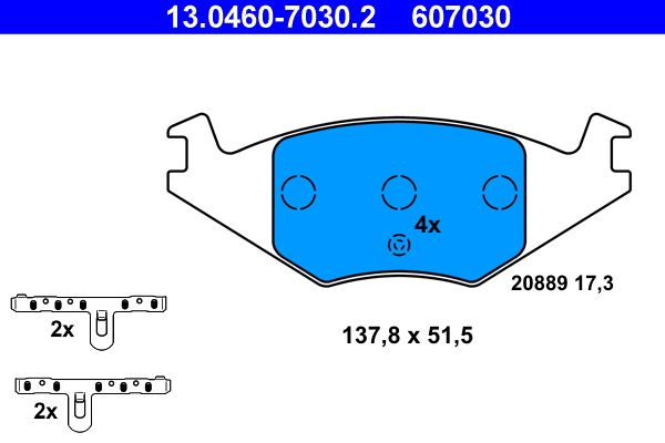 ATE Brake Pad Set, disc brake 13.0460-7030.2