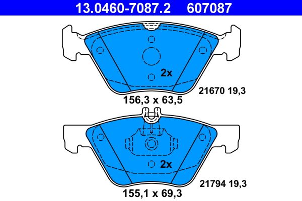 ATE Brake Pad Set, disc brake 13.0460-7087.2