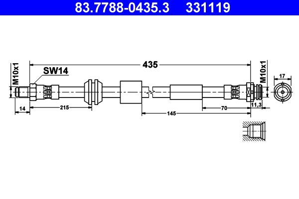 ATE Brake Hose 83.7788-0435.3