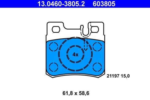 ATE Brake Pad Set, disc brake 13.0460-3805.2