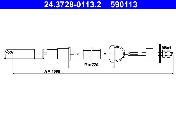 ATE Cable Pull, clutch control 24.3728-0113.2