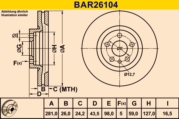 BARUM Brake Disc BAR26104