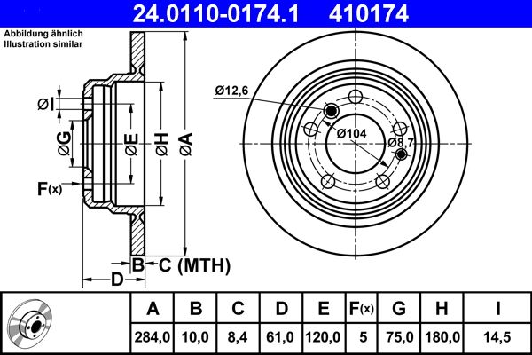ATE Brake Disc 24.0110-0174.1
