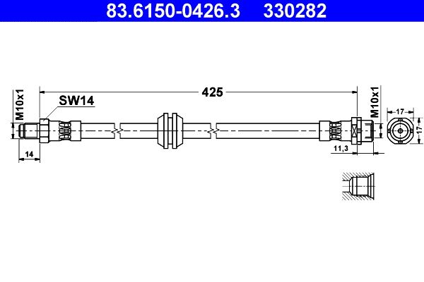 ATE Brake Hose 83.6150-0426.3