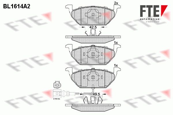 FTE Brake Pad Set, disc brake BL1614A2