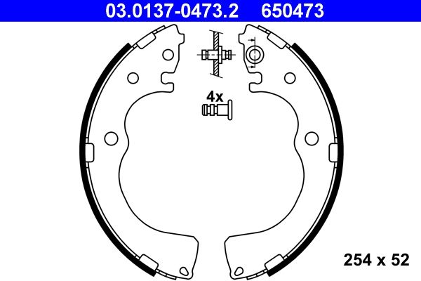 ATE Brake Shoe Set 03.0137-0473.2