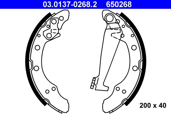 ATE Brake Shoe Set 03.0137-0268.2