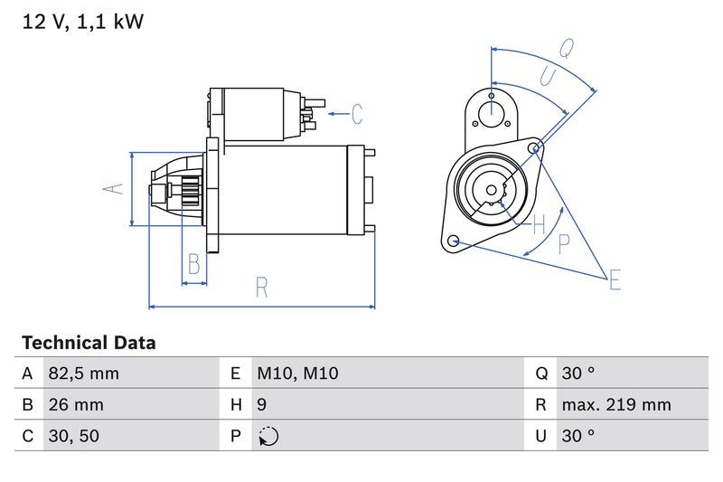 BOSCH Starter 0 986 016 380