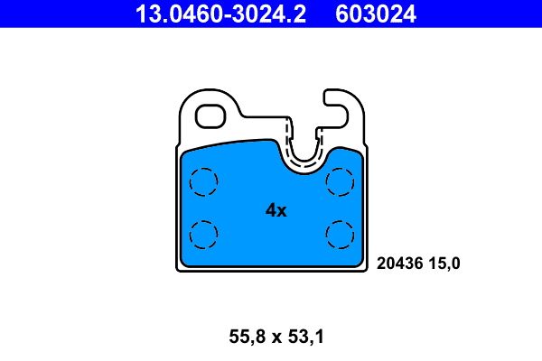 ATE Brake Pad Set, disc brake 13.0460-3024.2