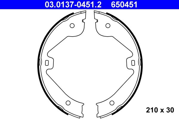 ATE Brake Shoe Set, parking brake 03.0137-0451.2