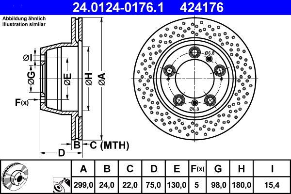 ATE Brake Disc 24.0124-0176.1