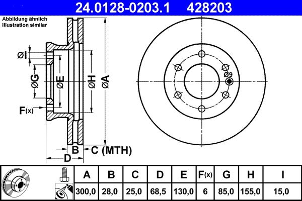 ATE Brake Disc 24.0128-0203.1