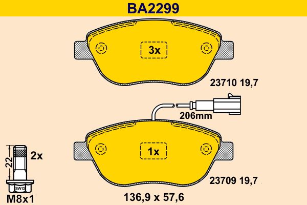 BARUM Brake Pad Set, disc brake BA2299