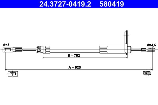 ATE Cable Pull, parking brake 24.3727-0419.2