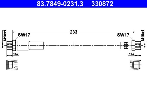 ATE Brake Hose 83.7849-0231.3