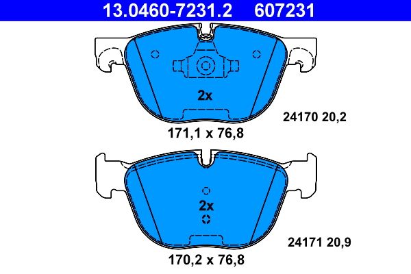 ATE Brake Pad Set, disc brake 13.0460-7231.2