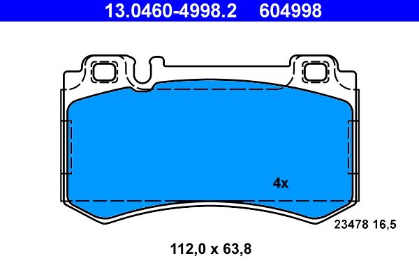 ATE Brake Pad Set, disc brake 13.0460-4998.2