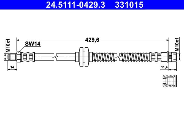 ATE Brake Hose 24.5111-0429.3