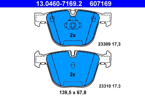 ATE Brake Pad Set, disc brake 13.0460-7169.2
