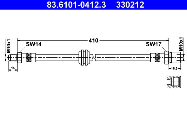 ATE Brake Hose 83.6101-0412.3