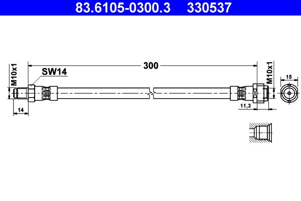 ATE Brake Hose 83.6105-0300.3