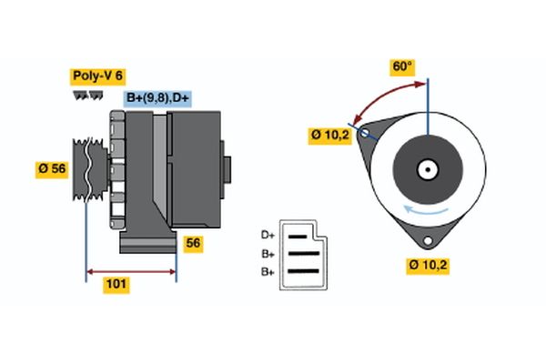 BOSCH Alternator 0 986 033 750