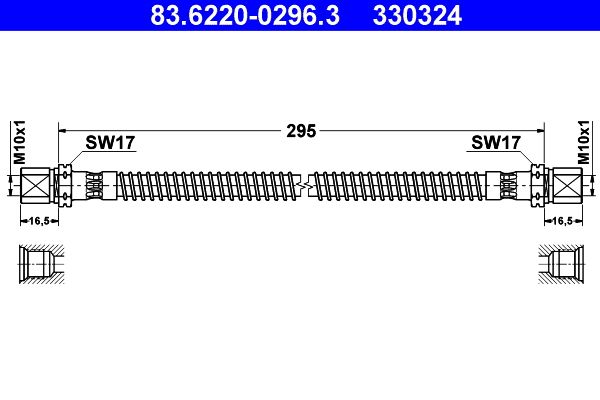 ATE Brake Hose 83.6220-0296.3