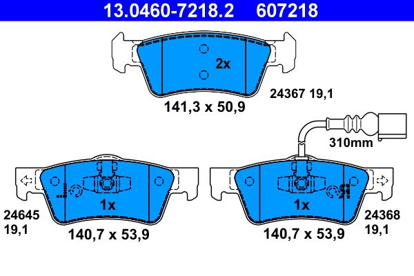 ATE Brake Pad Set, disc brake 13.0460-7218.2