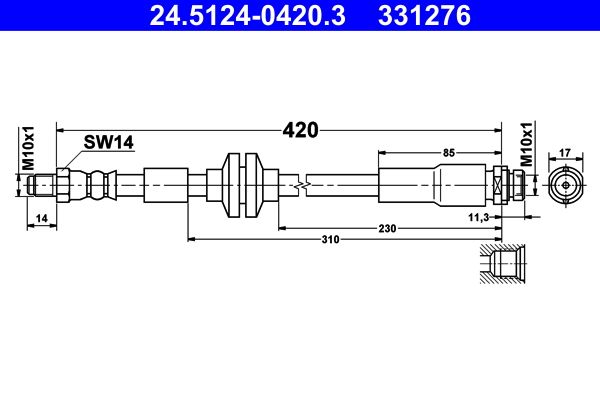 ATE Brake Hose 24.5124-0420.3