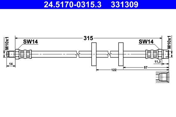 ATE Brake Hose 24.5170-0315.3