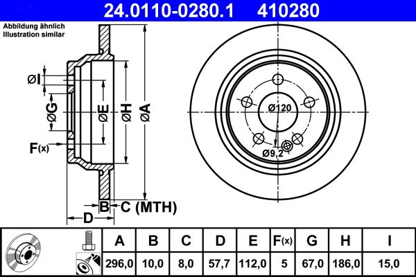ATE Brake Disc 24.0110-0280.1