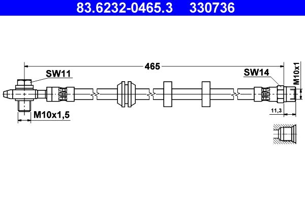 ATE Brake Hose 83.6232-0465.3