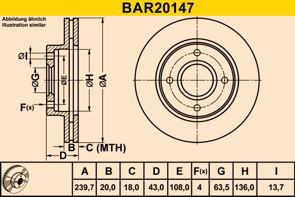 BARUM Brake Disc BAR20147
