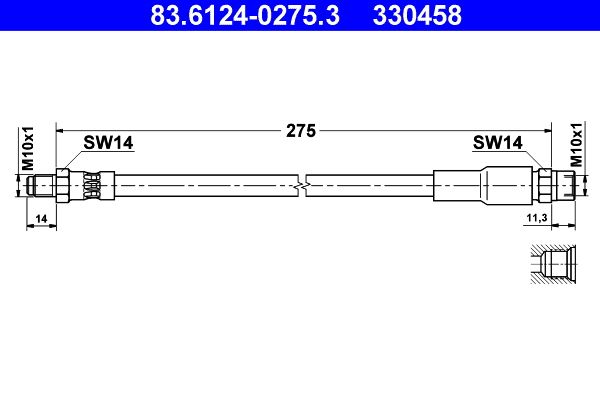 ATE Brake Hose 83.6124-0275.3