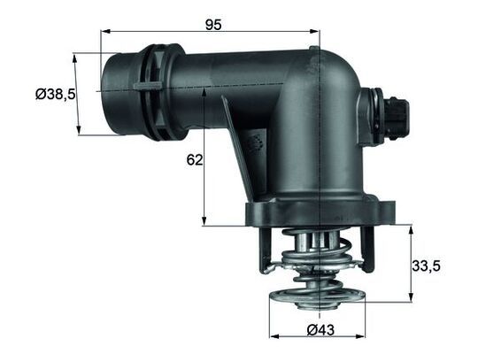 MAHLE Thermostat, coolant TM 15 105