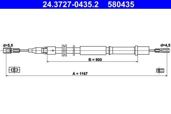 ATE Cable Pull, parking brake 24.3727-0435.2