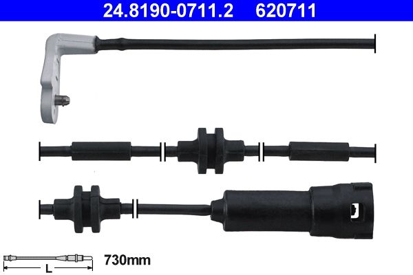 ATE Warning Contact, brake pad wear 24.8190-0711.2