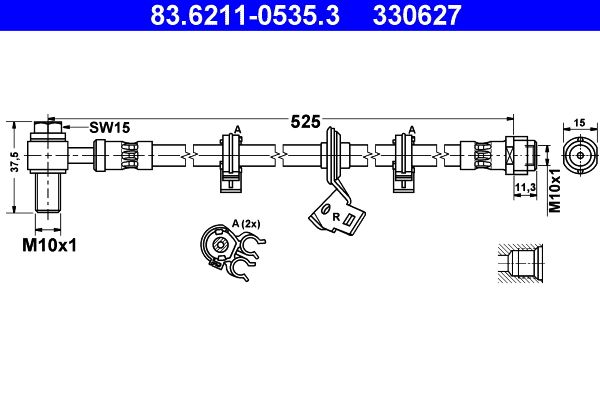 ATE Brake Hose 83.6211-0535.3