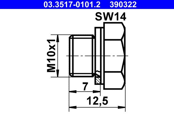 ATE Screw Plug, brake master cylinder 03.3517-0101.2